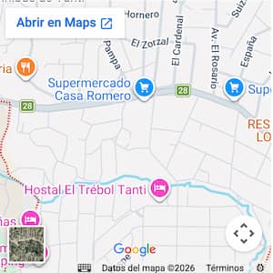 Ver ubicación de cabaña en Tanti con pileta para 2 a 6 personas