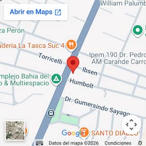 Ver ubicación complejo de departamentos  para  2 a 20 personas, sobre Av. Cárcano, Carlos Paz